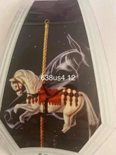 OK LIGHTING TOUCH LAMP REPLACEMENT GLASS 1 Panel Carousel Horse