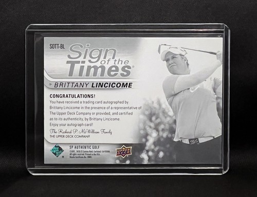 2021 SP Authentic Brittany Lincicome #SOTT-BL Sign of the Times AUTO (RC) - Picture 2 of 2