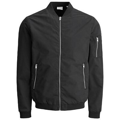 Jack & Jones leichte Bomberjacke schwarz große Größen bequem weich 3XL-8XL