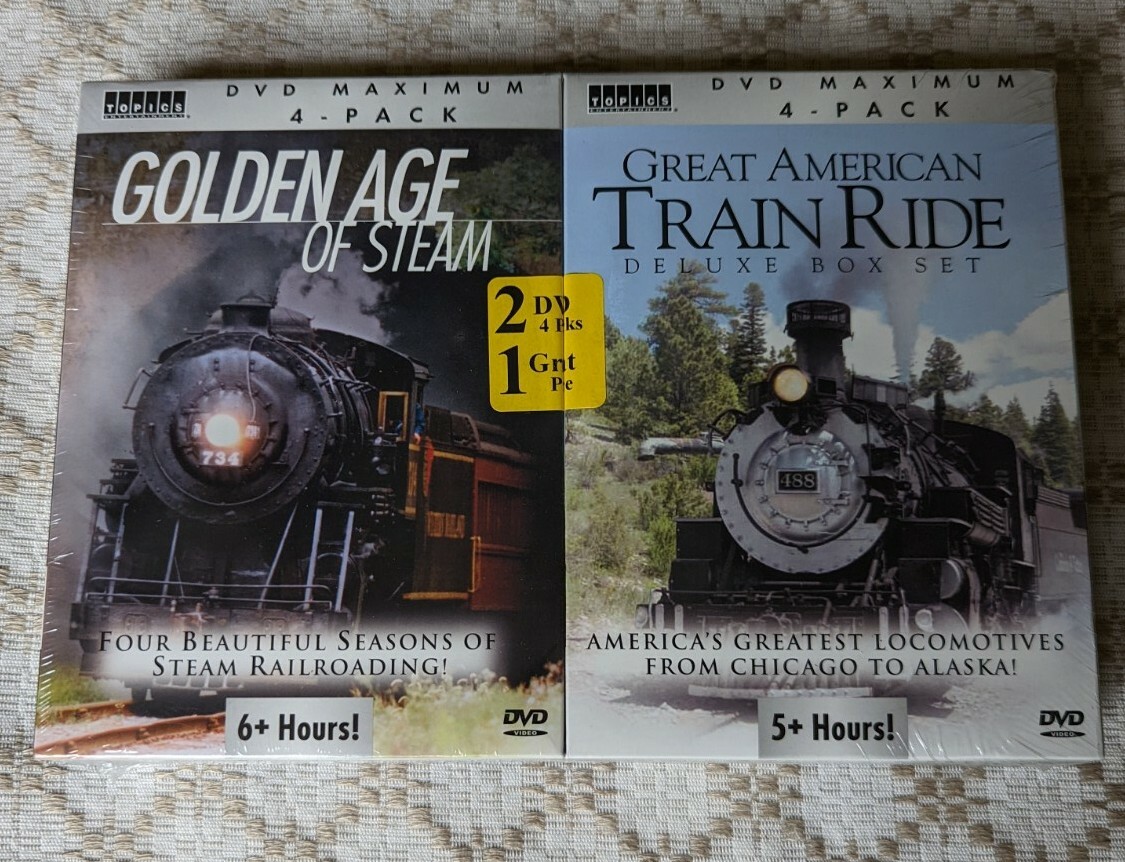 Great American Train Ride & Golden Age of Steam - Each 4 DVD Boxed