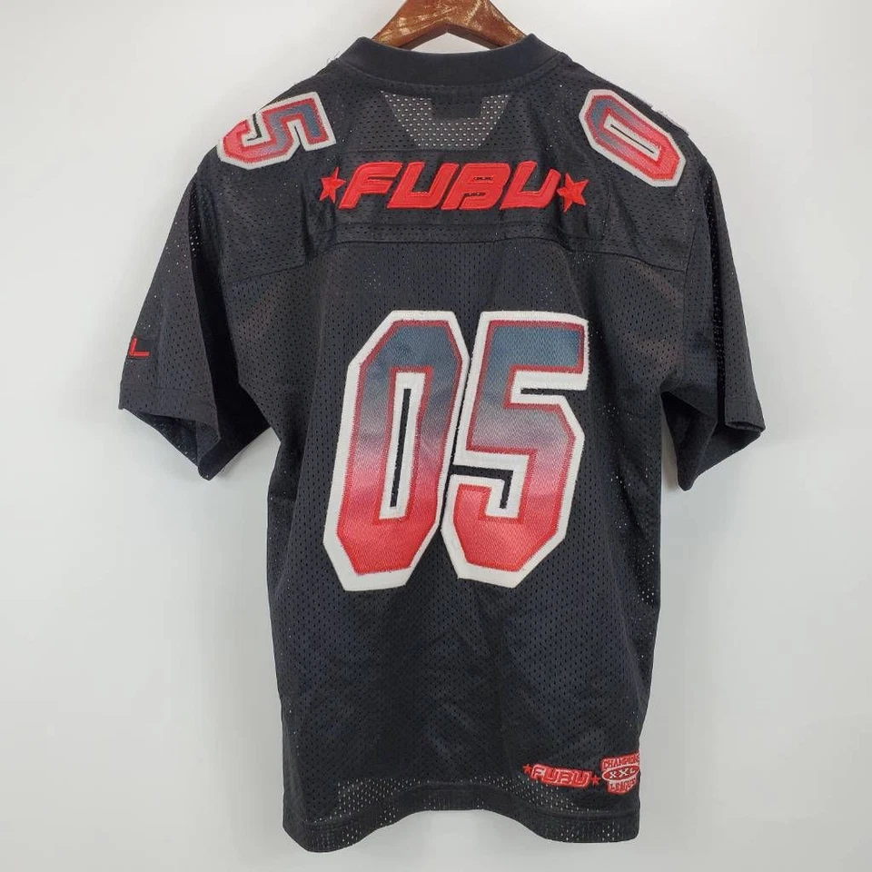 Camiseta Top Fubu Oficial Champion 05 Unisex Niños Negra Cuello en V Malla S 8-10 Foto 2 de 4