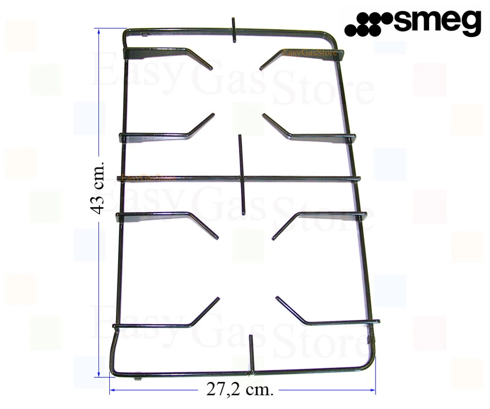 Smeg Westinghouse Griglia a 2 fuochi Smaltata per Cucina a Gas 43 X 27,2 cm.