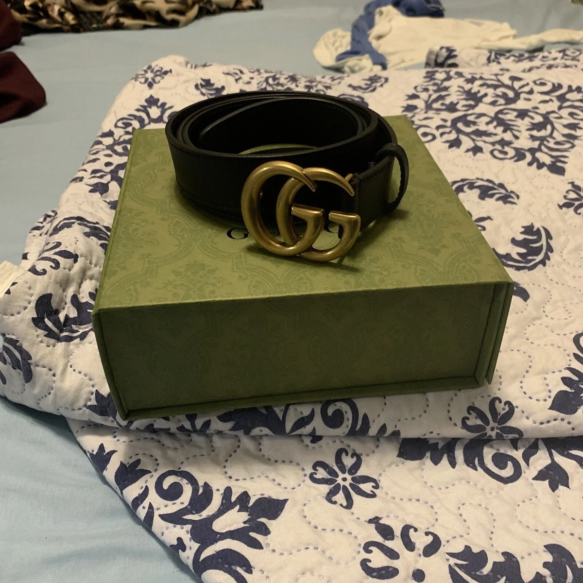 Black Leather GG Supreme Belt