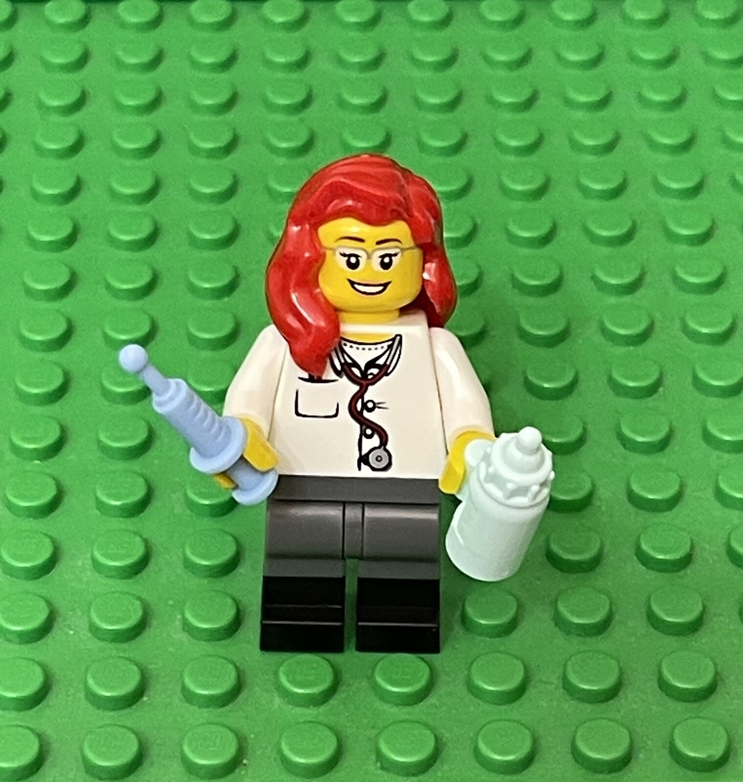 Lego City Female Doctor With Dark Bluish Gray Legs,Black Boots Nurse Mini  Figure | eBay