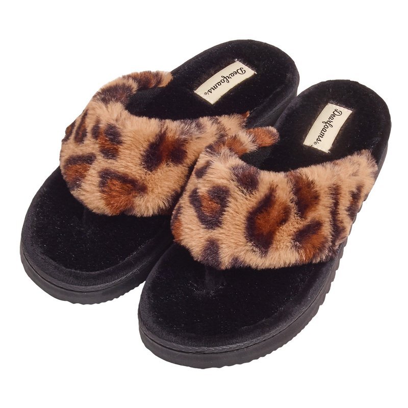 Dearfoams Womens Black Slippers Animal Print Slip On Shoes Size 11/12 XL  91217415633 | eBay