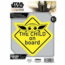 5" star wars mandalorian the child on board yellow logo disney sticker decal