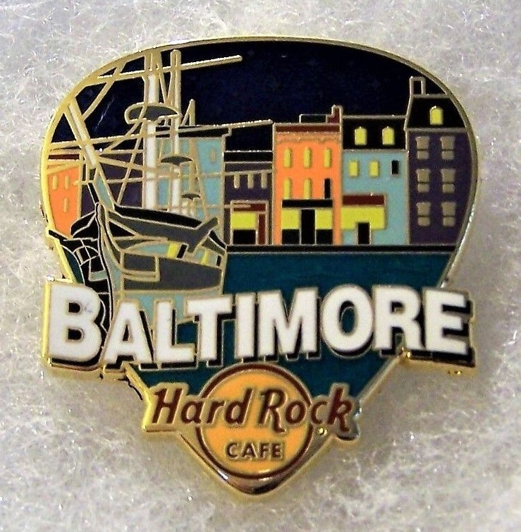 HARD ROCK CAFE BALTIMORE GREETINGS FROM GUITAR PICK SERIES PIN # 95768