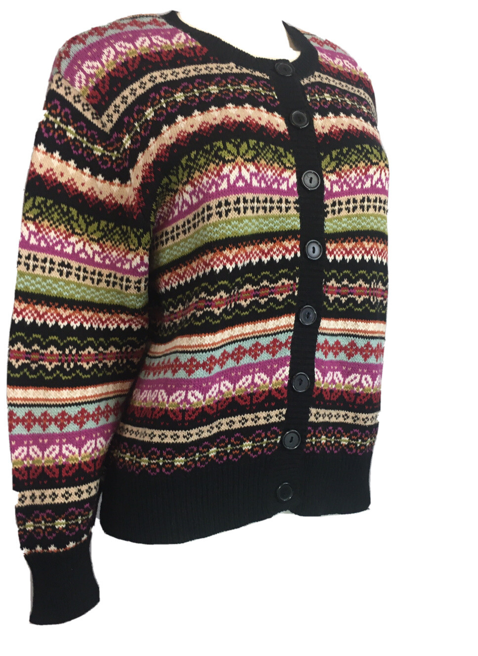 Tiara International Bright Fair Isle Button Cardigan … Gem