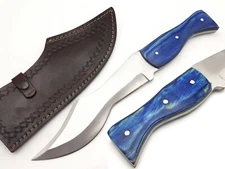 D2 STEEL CUSTOM HANDMADE SHARP BLADE HUNTING BOWIE KNIFE WOOD GRIP COVER
