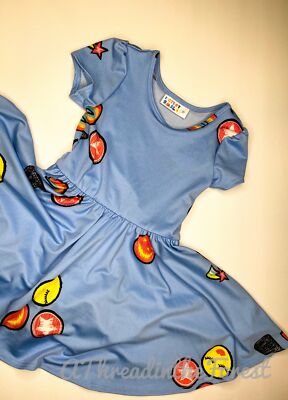 Blue Emoji Dress Size 2T - Classic Cap Style Dress | eBay