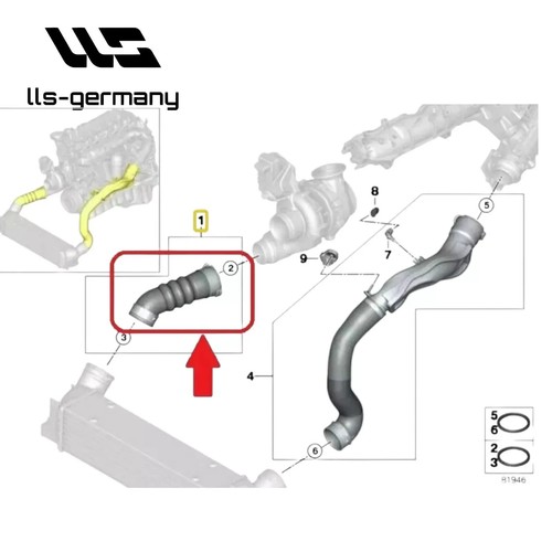 Turbo Hose For BMW 3 Series E90 E91 E92 E93 325d 204HP 330d 245HP 11617800142 - Picture 3 of 3