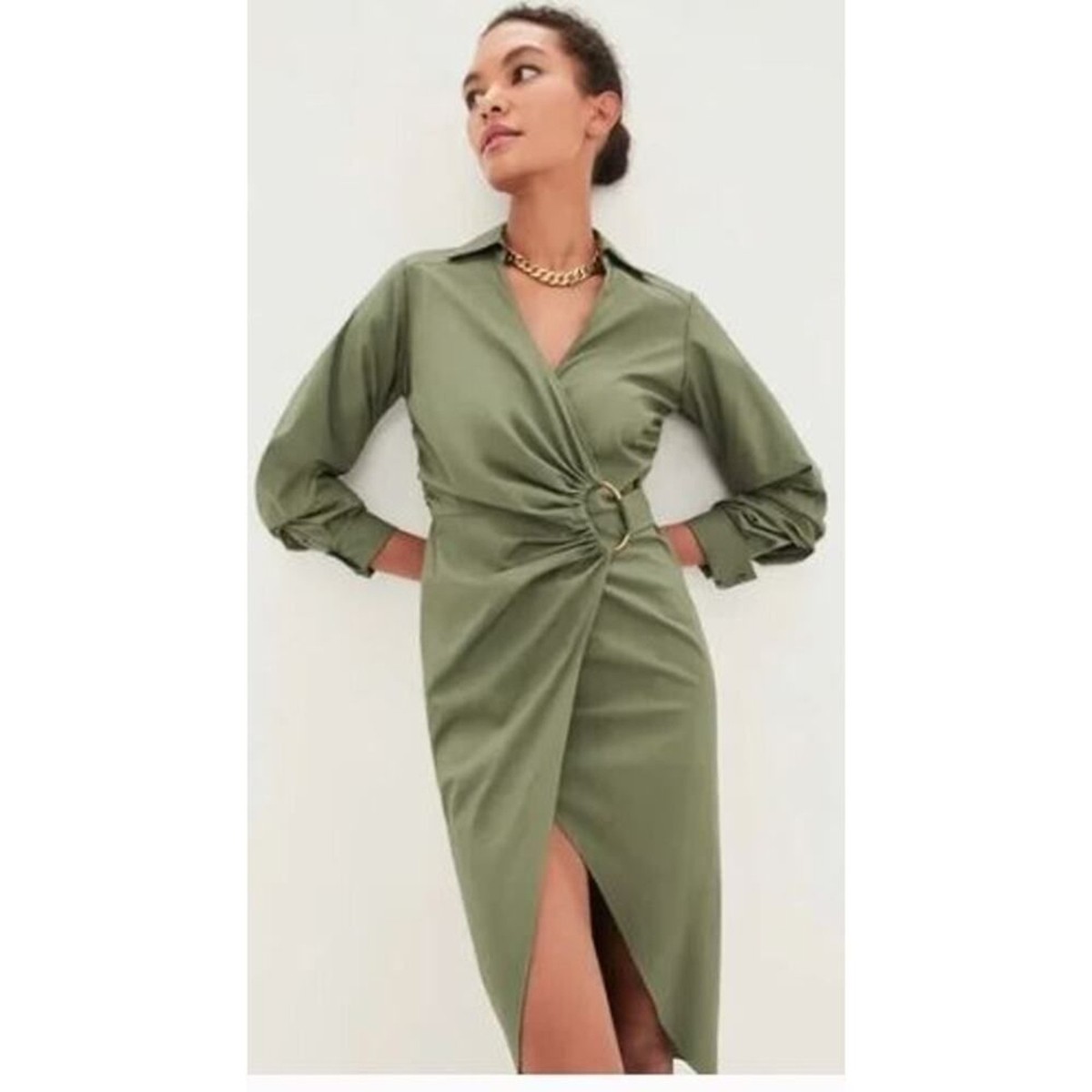 Veronica Beard Women's Afton Dress Midi Long Sleeve Dress NWT