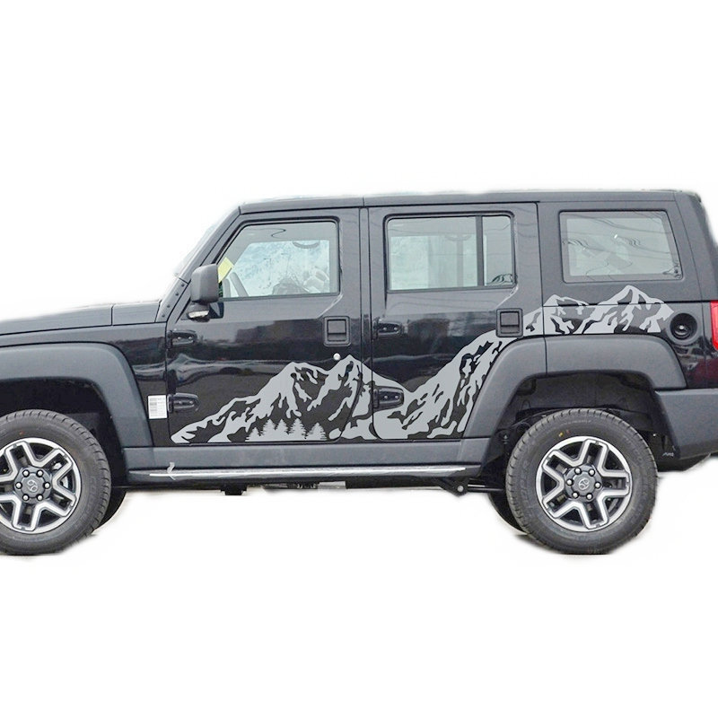 Large ATV SUV Jeep Racing Vinyl Wall Decal - Black Garage Decor Auto Sticker Mural (Design G5768)