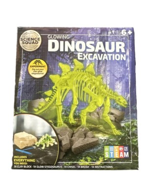 Dinosaur Fossil Digging Kit for Kids Stegosaurus Excavation Discovery STEAM Glow