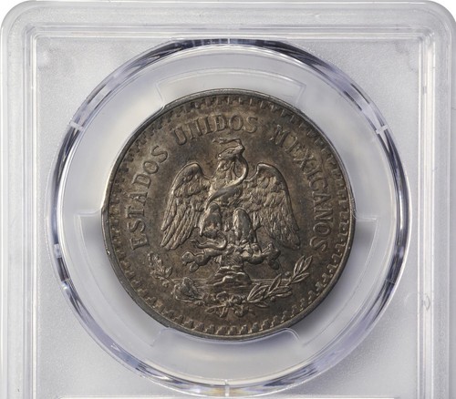 MEXICO ESTADOS UNIDOS 1919 1 PESO SILVER COIN, PCGS CERTIFIED CHOICE AU58 - Picture 5 of 5