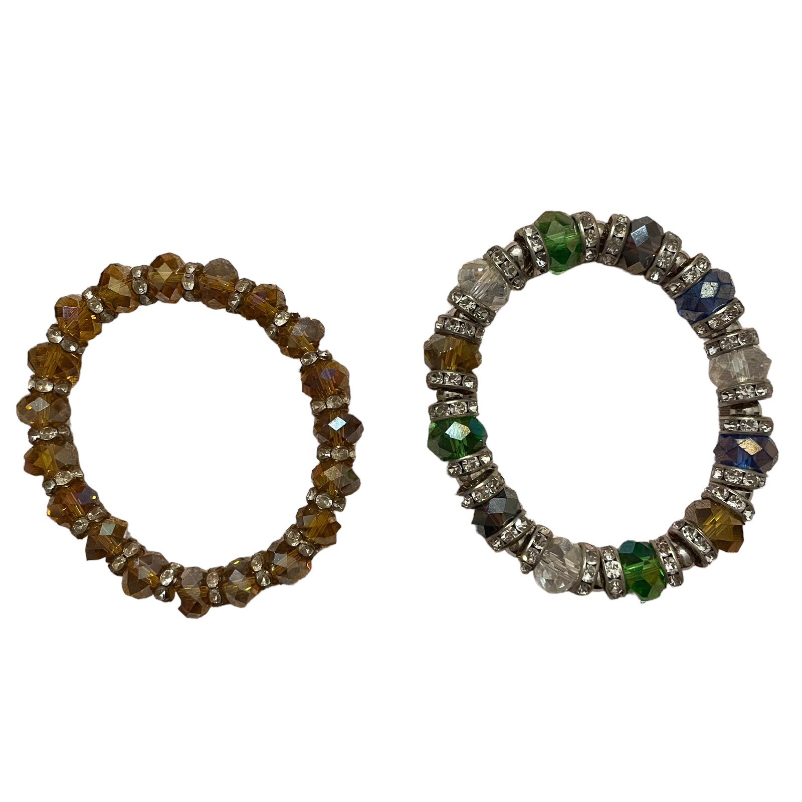 Crystal Bead Stretch Bracelets Two Multicolor Rhi… - image 4