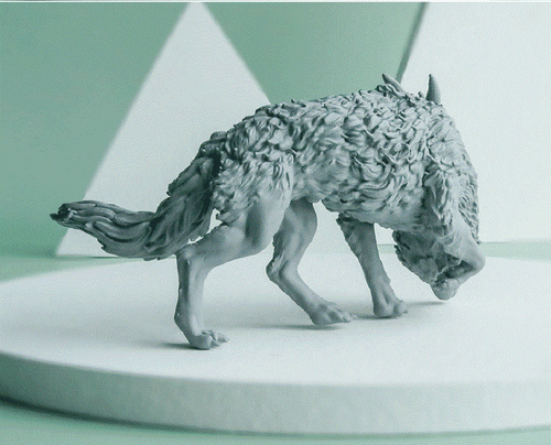 Tibetan Wolf Animal 3D Printing Unpainted Figure Model GK Blank Kit New In Stock - Picture 3 of 5