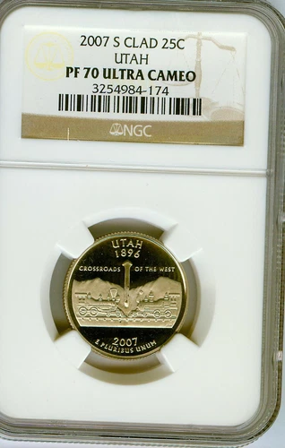 2007-S UTAH clad Proof  State Quarter NGC PF70UCAM Free Ship #84-174