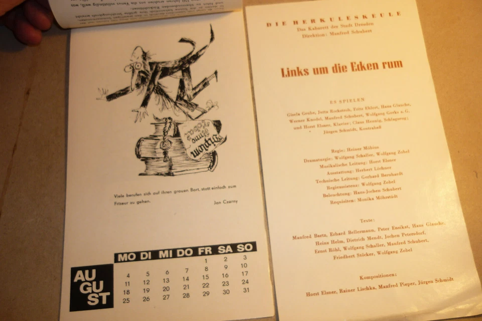 DDR Kabarett Herkuleskeule Dresden Programm Kalender für 1975 ! - Bild 3 von 4