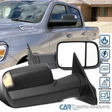 Fits 2019-2024 Dodge Ram 1500 Rotatable Power Fold Heat Towing Mirrors+Puddle