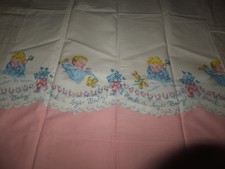 Linens Nursey Pillowcase Mattress Cover Rock a bye Baby Antique Print Excellent