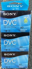 Sony 6 Pack DVC Digital Video Cassette Tape Mini DV 60 Minutes DVM60PRR NIP