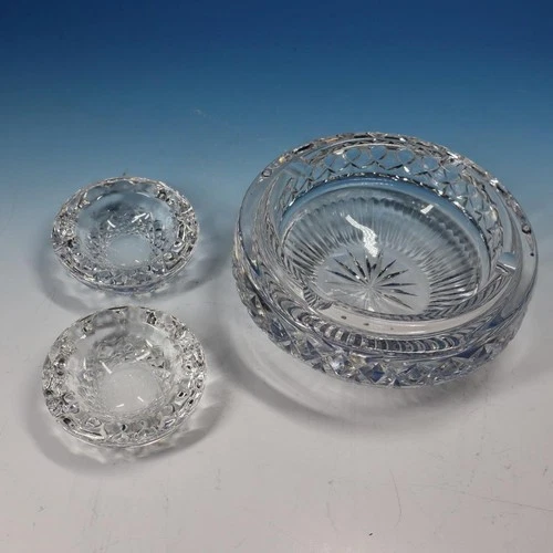 Waterford Crystal - Heavy Giftware Cigar  Ashtray and 2 Small Ashtrays