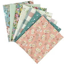 7-Piece Floral Printed Quilting Fabric Bundle, 100 Cotton Fat Quarters, 22"X22"