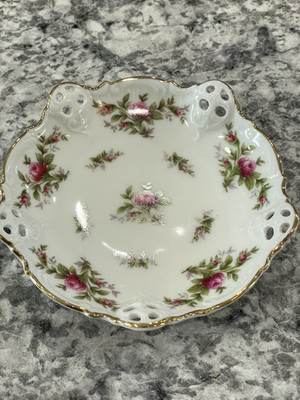 Rosenthal Moliere ''Moosrose'' Pierced Dish, Germany, Trinket Dish, Floral, VTG