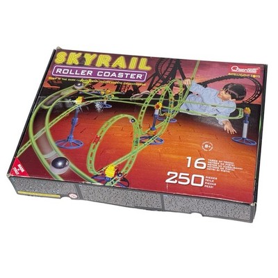 Quercetti Skyrail Roller Coaster Marble Run Ref 6435 250 Pieces Glow In Dark