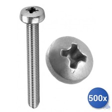 500X Vis Métal Zincé Tête Cylindrique À Croix E-100 4X40