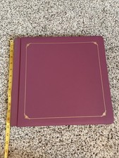 Creative Memories Scrapbook Album 12x12 Burgundy Gold Trim 15 White Pages