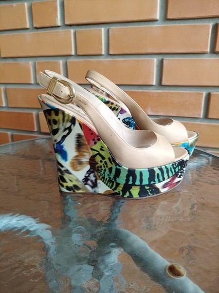 Women Baldinini Heels Beige Leather 37.5