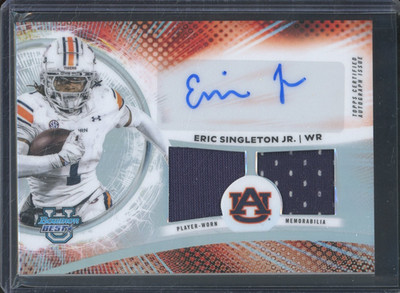 2025 Bowman Best University ERIC SINGLETON JR #DRA-ES Dual Relic Patch Auto