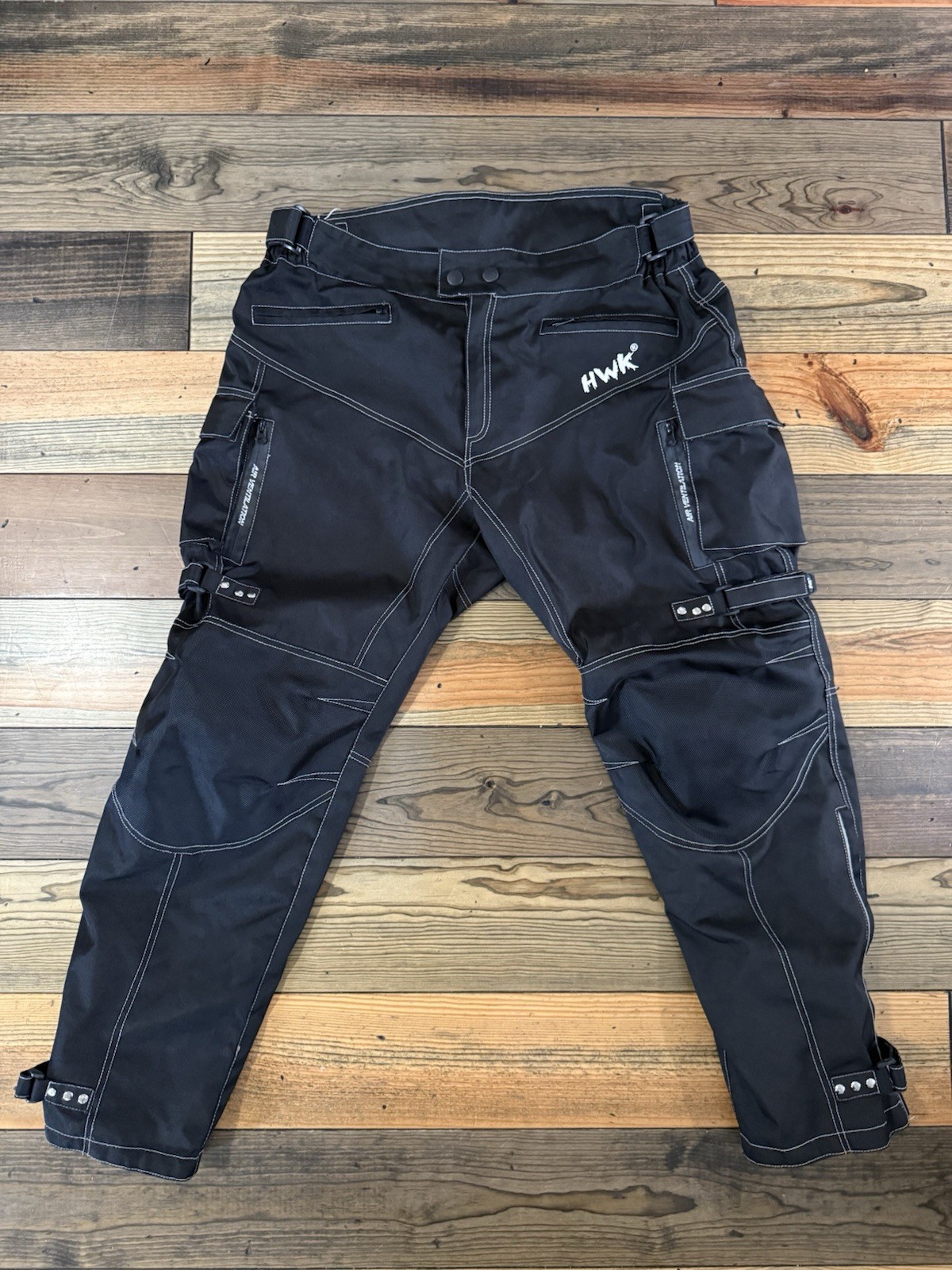 HWK Motorcycle Pants Air Vent Elastic Waistband Cordura Fabric CE Armor Mens XXL