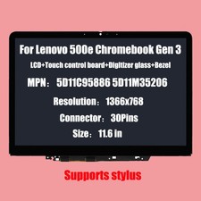 IPS LED LCD Touch Screen Bezel for Lenovo 500e Chromebook Gen 3 82JB 5D11C95886
