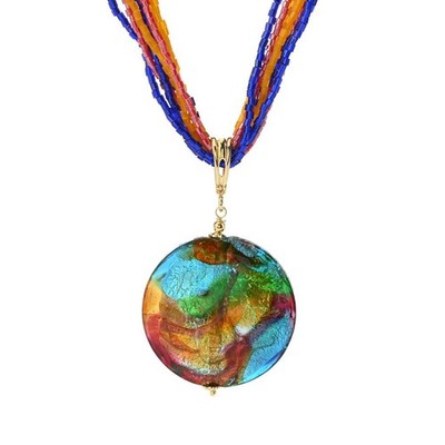 Il Murano di Francesca Murano Glass Bead Tassel Pendant w/ Chain