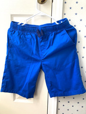 Boys LANDS END Shorts L Blue 14-16 Large 100 Cotton Drawstring Pockets Active