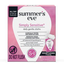 Summer'S Eve Simply Sensitive Feminine Wipes Removes Odor, Ph Balanced, 12 Ct