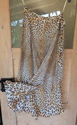 SUNFLAIR leichter langer Wickelrock VISKOSE Leoprint Gr. 40