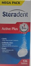 Steradent Active Plus Denture Cleaning - 136 Tablets - Deeply Cleans The Denture