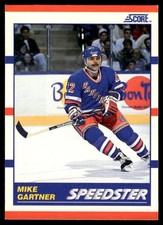 1990-91 Score American MIKE GARTNER #333 New York Rangers Speedster