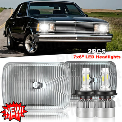 For Chevy Malibu 78-1981 Chevette Corvette DOT Pair 5X7'' 7x6'' LED Headlights DRL