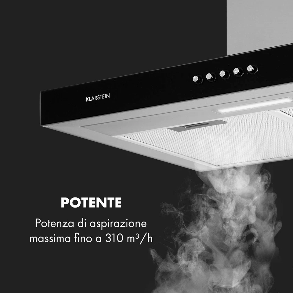 Darya Cappa Aspirante a Parete Classe A 60 cm Scarico 310 m³/h 2 Filtri - Immagine 4 di 4