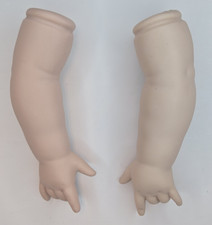 2 Ceramic Doll Parts 5.5" Arms Hands Left Right Repair Replacement Vintage