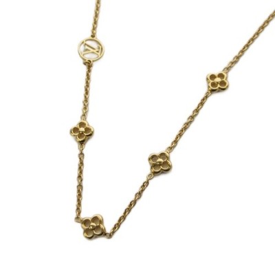 Louis Vuitton Flower Full Gold Color Necklace Pendant M68125