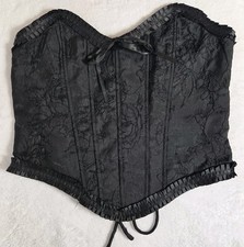 Strapless Floral Jacquard Corset Top From Windsor Structural Boned Ruffled Trim