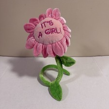 Poseable Pink  Green Flower Plush 2 Ft Flower It  s A Girl Newborn Baby