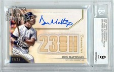 Don Mattingly 2020 Luminaries Hit Kings Bat Autograph Card #HKAR-DM 9/15 BGS 9