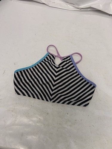 Art Class girls large 10/12 white/black stripes bikini top
